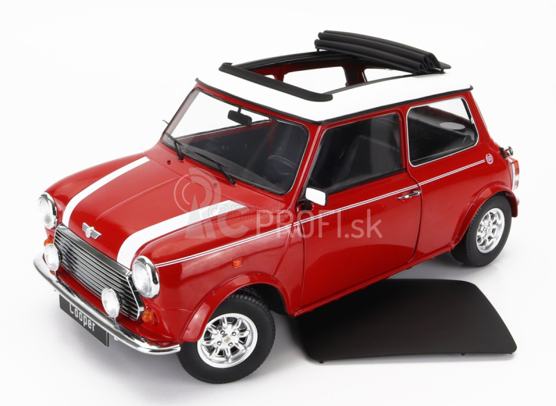 Mini Cooper Sunroof Lhd 1992 v mierke 1:12 červená biela