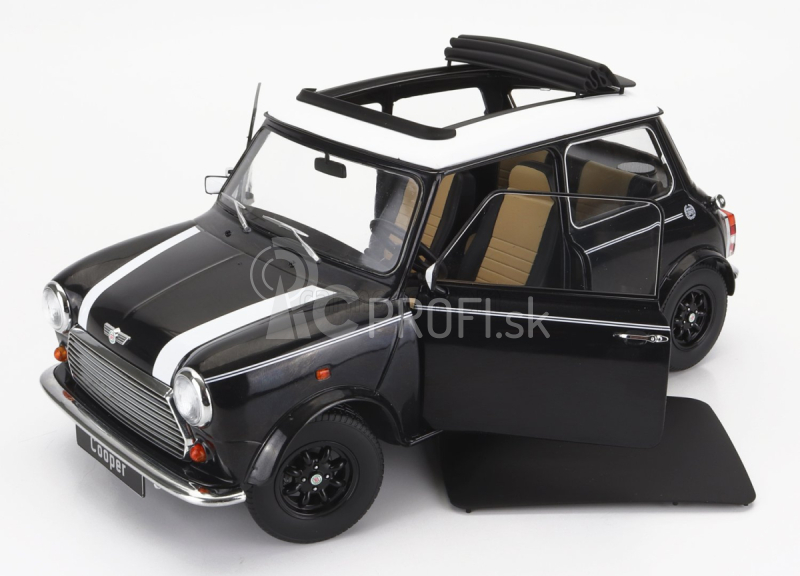 Mini Cooper Sunroof Lhd 1992 v mierke 1:12 čierna biela