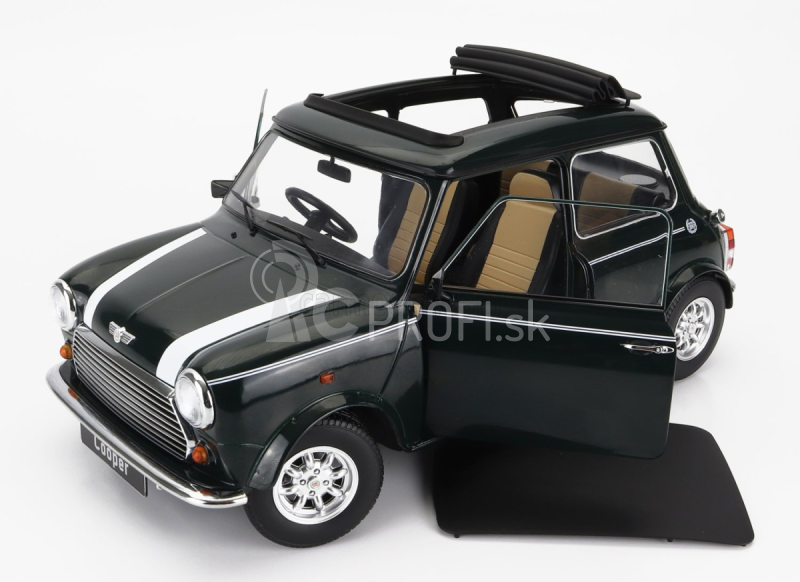 Mini Cooper Sunroof Rhd 1992 v mierke 1:12 tmavo zelená biela