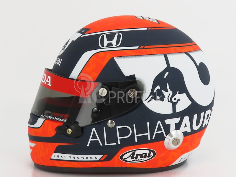 Mini prilba Arai prilba F1 Casco Prilba At02 Honda Ra620h Team Alpha Tauri N 22 Sezóna 2021 Yuki Tsunoda 1:2 Biela čierna červená