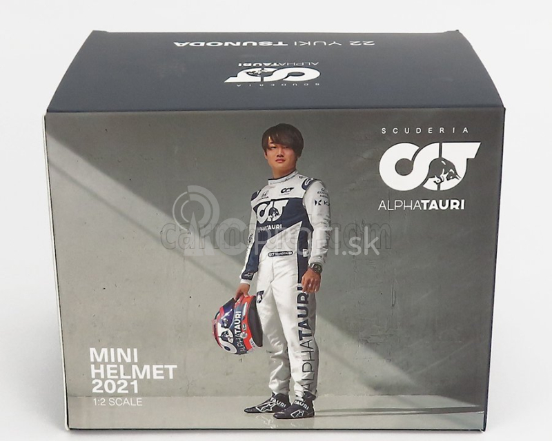 Mini prilba Arai prilba F1 Casco Prilba At02 Honda Ra620h Team Alpha Tauri N 22 Sezóna 2021 Yuki Tsunoda 1:2 Biela čierna červená