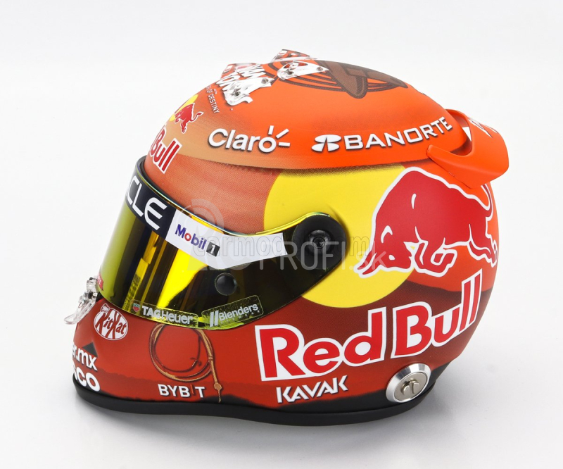 Mini prilba Schuberth prilba Casco prilba Casco prilba F1 Sergio Perez Team Oracle Red Bull Racing N 11 Canada Gp 2023 1:2 Yellow Orange Matte Red