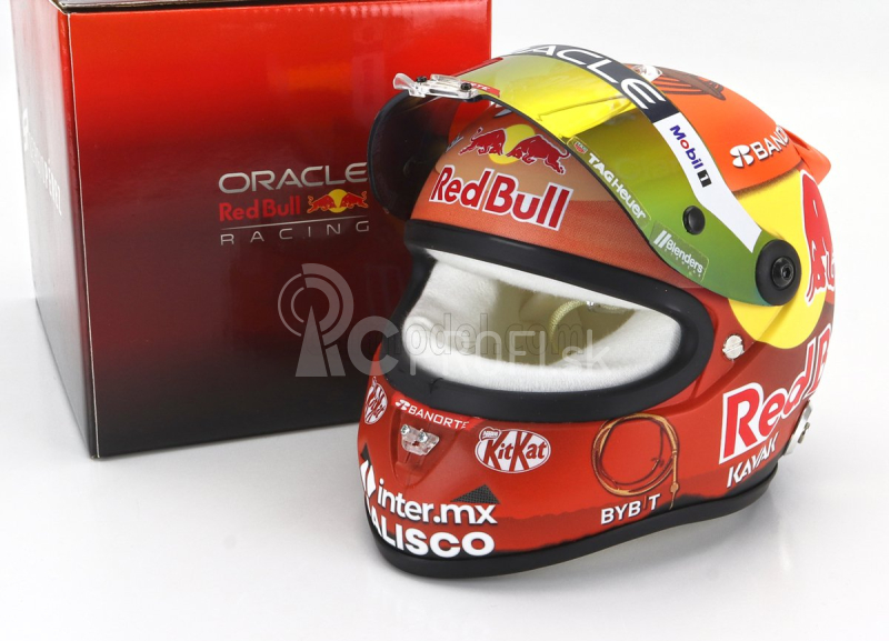 Mini prilba Schuberth prilba Casco prilba Casco prilba F1 Sergio Perez Team Oracle Red Bull Racing N 11 Canada Gp 2023 1:2 Yellow Orange Matte Red