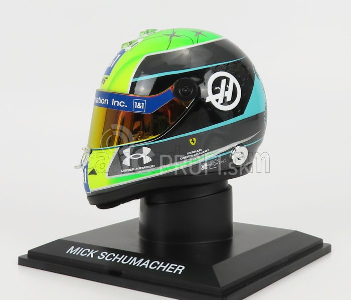 Mini prilba Schuberth prilba F1 Casco Prilba Vf-22 Team Haas N 47 Sezóna 2022 Mick Schumacher 1:4 Zelená čierna žltá