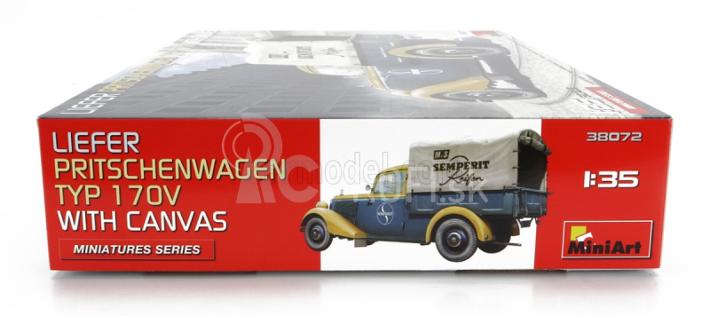 Miniart Mercedes benz typ 170v Liefer Pritschenwagen Semperit s plátnom 1935 1:35 /