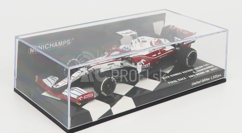 Minichamps Alfa romeo F1 C41 Team Orlen Racing N 7 Posledné preteky Abu Dhabi GP 2021 Kimi Raikkonen 1:43 Biela červená met.