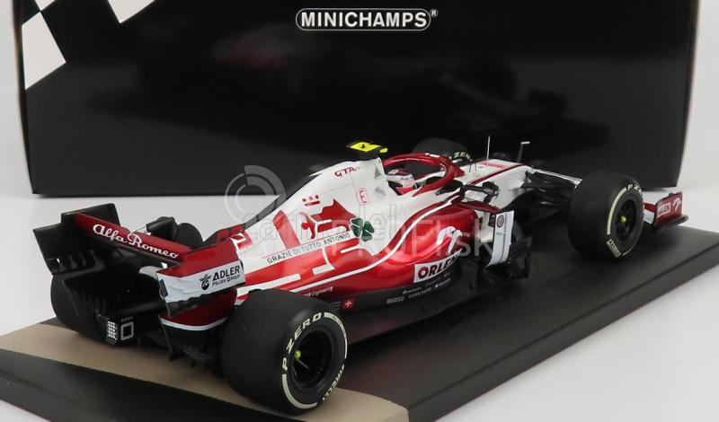 Minichamps Alfa romeo F1 C41 Team Orlen Racing N 99 Posledné preteky Abu Dhabi GP 2021 Antonio Giovinazzi 1:18 Biela červená met.