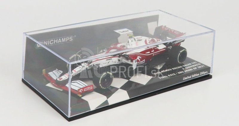 Minichamps Alfa romeo F1 C41 Team Orlen Racing N 99 Posledné preteky Abu Dhabi GP 2021 Antonio Giovinazzi 1:43 Biela červená met.