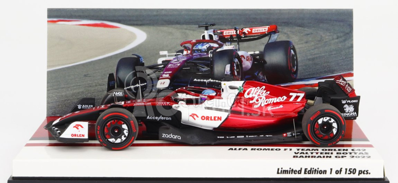 Minichamps Alfa romeo F1 C42 Team Orlen Racing N 77 6. GP Bahrajnu 2022 Valtteri Bottas 1:43 Biela červená met.