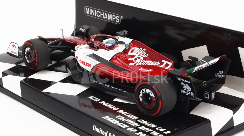 Minichamps Alfa romeo F1 C42 Team Orlen Racing N 77 Bahrain Gp 2022 Valtteri Bottas 1:43 Biela červená met.