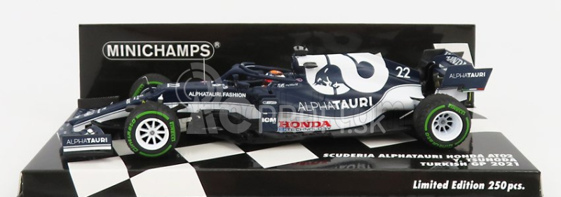 Minichamps Alpha Tauri F1 At02 Honda Ra620h Team Alpha Tauri N 22 Turkish Gp 2021 Yuki Tsunoda 1:43 Bielo modrá