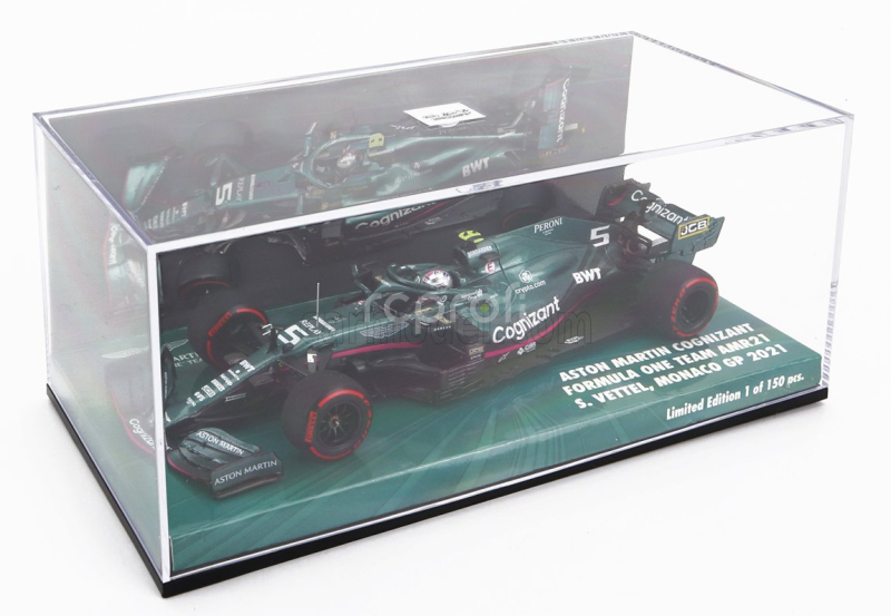 Minichamps Aston martin F1 Amr21 Mercedes M12 Eq Power+ Team Cognizant Formula One N 5 5th Monaco GP 2021 Sebastian Vettel 1:43 Green Met