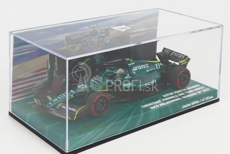 Minichamps Aston martin F1 Amr22 Team Aramco Cognizart N 27 Bahrain Gp 2022 Nico Hulkenberg 1:43 Zelená čierna