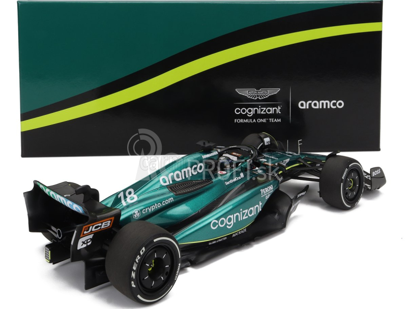 Minichamps Aston martin F1 Amr23 Team Aramco Cognizant N 18 6. Bahrain Gp 2023 Lance Stroll 1:18 Zelená