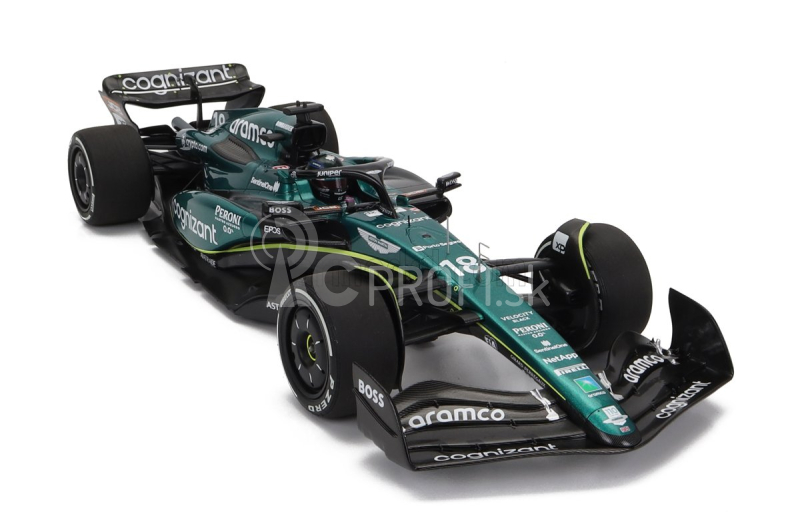 Minichamps Aston martin F1 Amr23 Team Aramco Cognizant N 18 6. Bahrain Gp 2023 Lance Stroll 1:18 Zelená