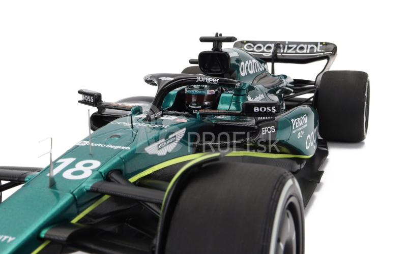 Minichamps Aston martin F1 Amr23 Team Aramco Cognizant N 18 6. Bahrain Gp 2023 Lance Stroll 1:18 Zelená