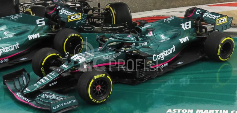 Minichamps Aston martin Set F1 2x Amr21 Mercedes M12 Eq Power+ Team Cognizant Formula One N 5 Sezóna 2021 Sebastian Vettel + N 18 2021 Lance Stroll 1:43 Green