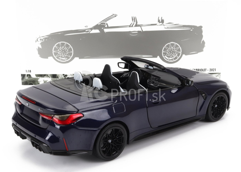 Minichamps BMW radu 4 M4 (g83) Cabriolet 2020 1:18 Modrá