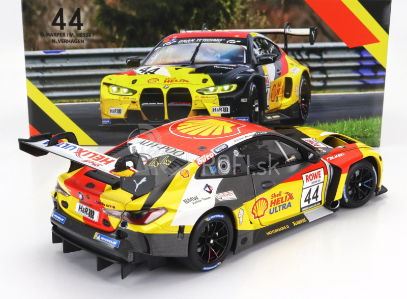 Minichamps BMW radu 4 M4 Gt3 Team Bmw Junior N 44 Víťaz Nls 3 Nurburgring Adac Rundstrecken Trophy 2023 Dan Harper - Max Hesse - Neil Verhagen 1:18 Žltá červená čierna