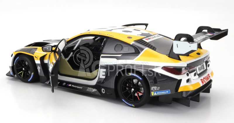 Minichamps BMW radu 4 M4 Gt3 Team Rowe Racing N 98 2. 24h Nurburgring 2023 Marco Wittmann - Sheldon Van Der Linde - Dries Vanthoor - Maxime Martin 1:18 Bielo-šedo žltá