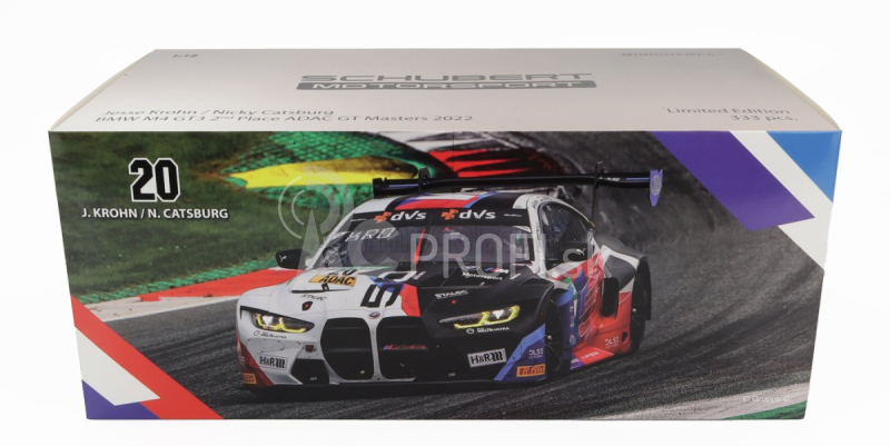 Minichamps BMW radu 4 M4 Gt3 Team Schubert Motorsport N 20 2. Red Bull Ring Adac Gt Masters 2022 Jesse Krohn - Nicky Catsburg 1:18 Biela čierna červená modrá