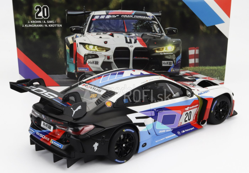 Minichamps BMW radu 4 M4 Gt3 Team Schubert Motorsport N 20 24h Nurburgring 2022 Jesse Krohn - Alexander Sims - Jens Klingmann - Niklas Krutten 1:18 Biela čierna červená modrá