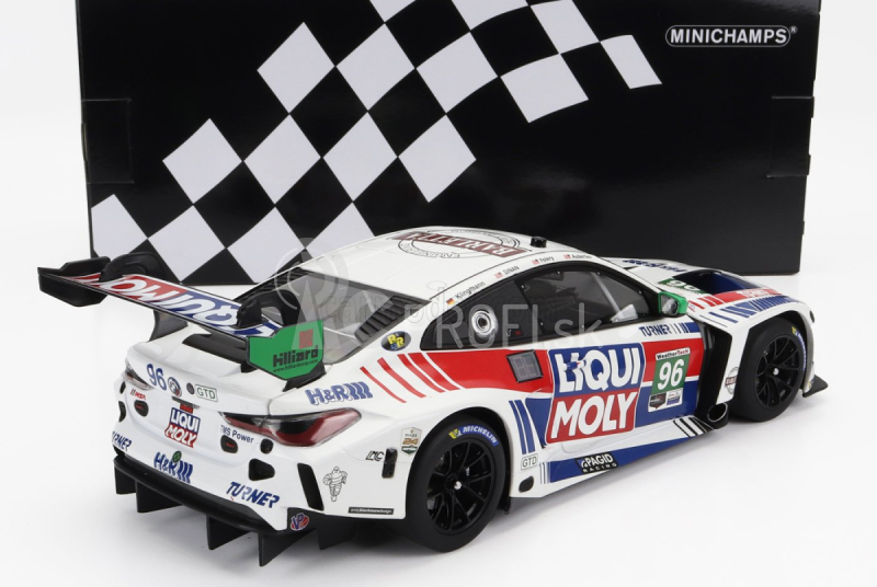 Minichamps BMW radu 4 M4 Gt3 Team Turner Motorsport N 96 Imsa 24h Daytona 2022 Robby Foley - Bill Auberlen - Jens Klingman - Michael Dinan 1:18 Biela