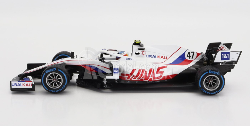 Minichamps Haas F1 Vf-21 Ferrari 065/6 Team Uralkali N 47 Belgium Gp 2021 Mick Schumacher 1:18 Biela Modrá Červená