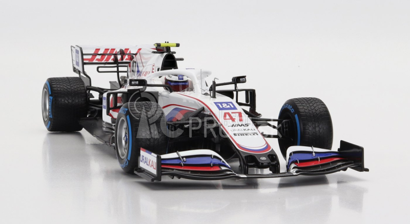 Minichamps Haas F1 Vf-21 Ferrari 065/6 Team Uralkali N 47 Belgium Gp 2021 Mick Schumacher 1:18 Biela Modrá Červená