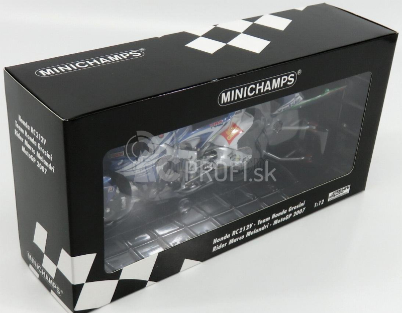 Minichamps Honda Rc212v Team Gresini San Carlo N 33 Motogp 2007 Marco Melandri 1:12 Light Blue White