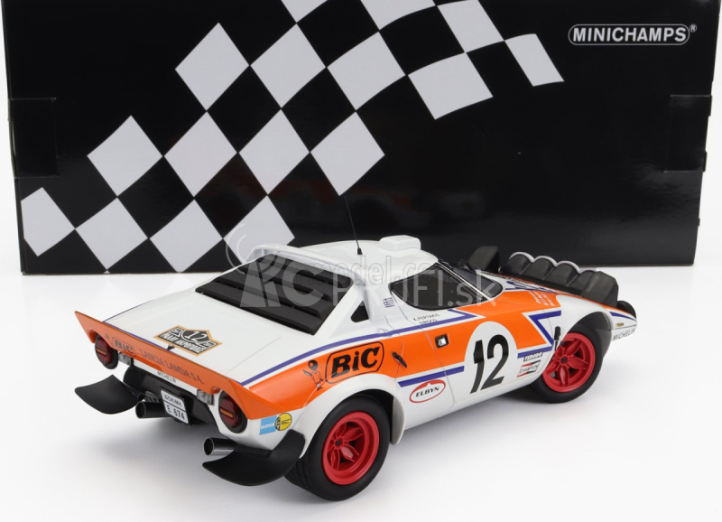 Minichamps Lancia Stratos Hf N 12 Rally Acropolis 1979 S.lambda - K.fertakis 1:18 Biela oranžová