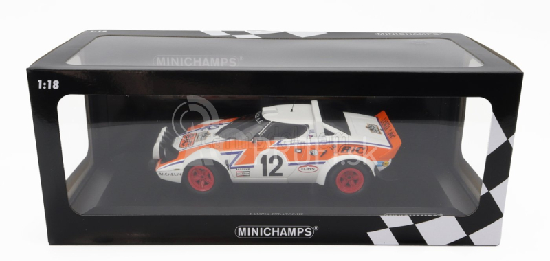 Minichamps Lancia Stratos Hf N 12 Rally Acropolis 1979 S.lambda - K.fertakis 1:18 Biela oranžová