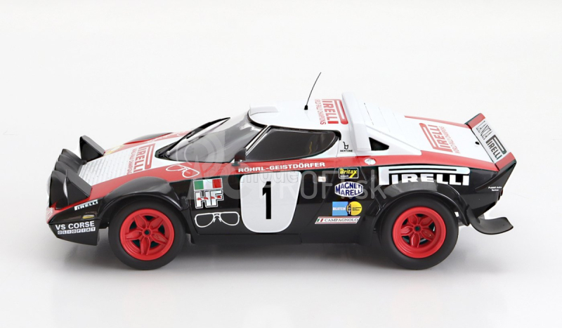 Minichamps Lancia Stratos Hf Pirelli (nočná verzia) N 1 Winner Rally Dynavit Saarland 1978 Walter Rohrl - Christian Geistdorfer 1:18 červená čierna biela