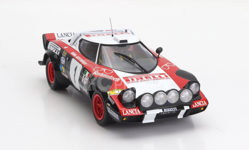 Minichamps Lancia Stratos Hf Pirelli (nočná verzia) N 1 Winner Rally Dynavit Saarland 1978 Walter Rohrl - Christian Geistdorfer 1:18 červená čierna biela