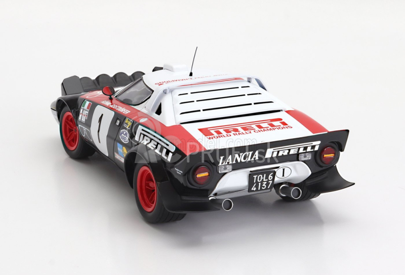 Minichamps Lancia Stratos Hf Pirelli (nočná verzia) N 1 Winner Rally Dynavit Saarland 1978 Walter Rohrl - Christian Geistdorfer 1:18 červená čierna biela