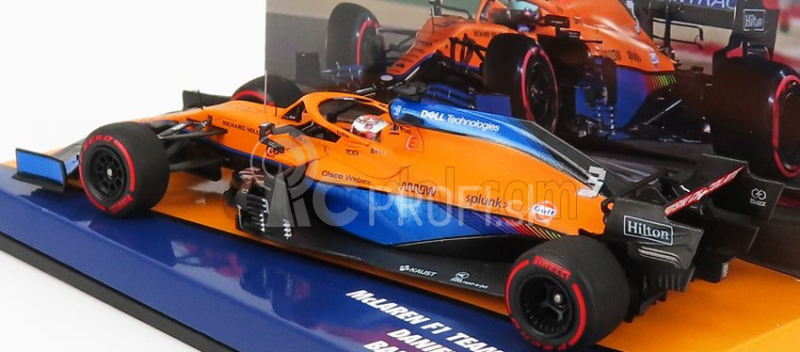 Minichamps Mclaren F1 Mcl35l Mercedes M12 Eq Power+ Team Mclaren N 3 7th Bahrain Gp 2021 Daniel Ricciardo 1:43 Orange Blue