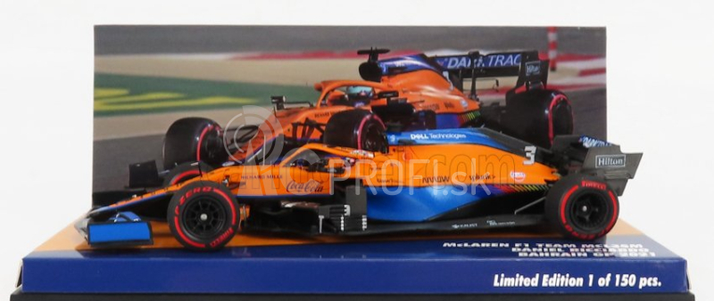 Minichamps Mclaren F1 Mcl35l Mercedes M12 Eq Power+ Team Mclaren N 3 7th Bahrain Gp 2021 Daniel Ricciardo 1:43 Orange Blue