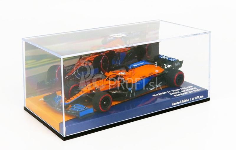 Minichamps Mclaren F1 Mcl35l Mercedes M12 Eq Power+ Team Mclaren N 3 7th Bahrain Gp 2021 Daniel Ricciardo 1:43 Orange Blue