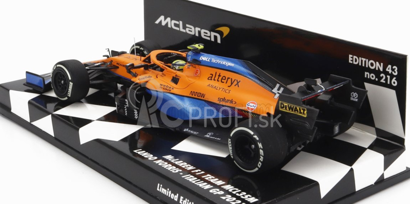 Minichamps Mclaren F1 Mcl35l Mercedes M12 Eq Power+ Team Mclaren N 4 2nd Italy Gp 2021 Lando Norris 1:43 oranžová svetlo modrá