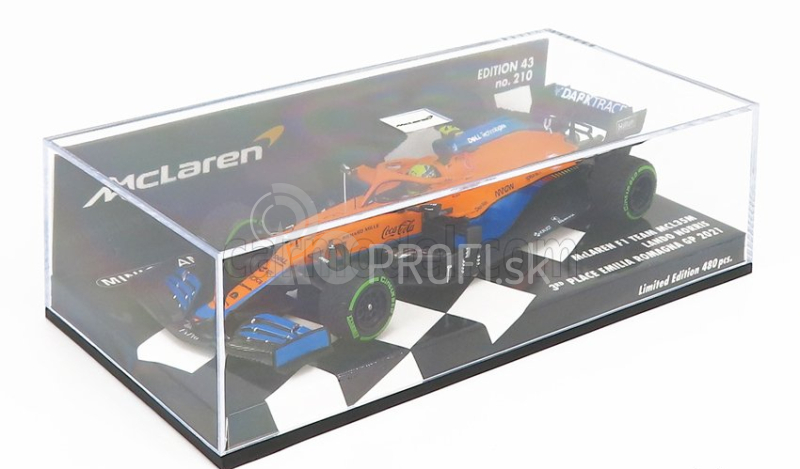 Minichamps Mclaren F1 Mcl35l Mercedes M12 Eq Power+ Team Mclaren N 4 3. Emilia Romagna Taliansko Gp 2021 Lando Norris 1:43 Oranžová svetlomodrá