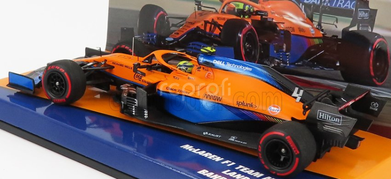 Minichamps Mclaren F1 Mcl35l Mercedes M12 Eq Power+ Team Mclaren N 4 4th Bahrain Gp 2021 Lando Norris 1:43 Orange Blue