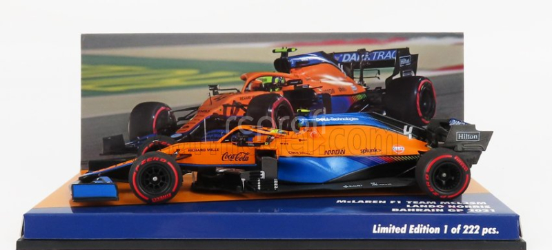 Minichamps Mclaren F1 Mcl35l Mercedes M12 Eq Power+ Team Mclaren N 4 4th Bahrain Gp 2021 Lando Norris 1:43 Orange Blue