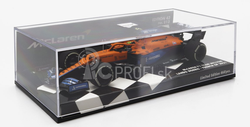 Minichamps Mclaren F1 Mcl35l Mercedes M12 Eq Power+ Team Mclaren N 4 French Gp 2021 Lando Norris 1:43 oranžová svetlo modrá