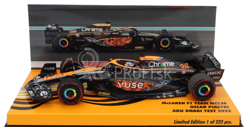 Minichamps Mclaren F1 Mcl36 Mercedes Team Mclaren N 28 Test Abu Dhabi 2022 Oscar Piastri 1:43 oranžová čierna