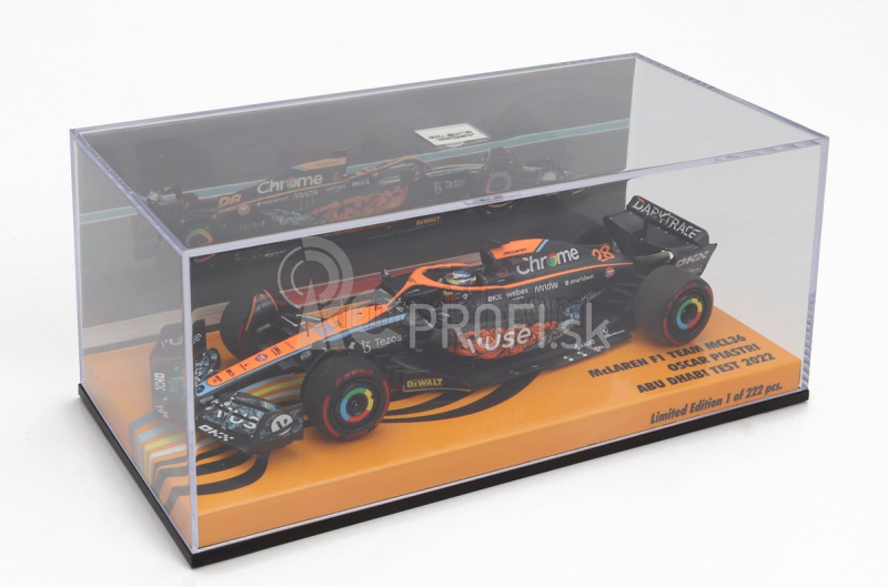 Minichamps Mclaren F1 Mcl36 Mercedes Team Mclaren N 28 Test Abu Dhabi 2022 Oscar Piastri 1:43 oranžová čierna