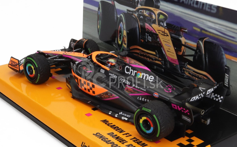 Minichamps Mclaren F1 Mcl36 Mercedes Team Mclaren N 3 5th Singapore Gp 2022 Daniel Ricciardo 1:43 Orange Black Fucsia