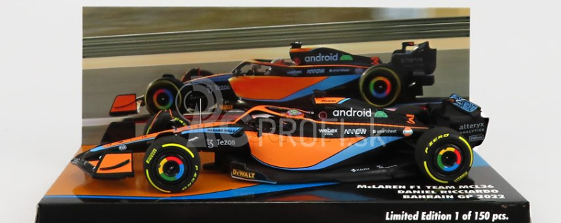 Minichamps Mclaren F1 Mcl36 Mercedes Team Mclaren N 3 Bahrain Gp 2022 Daniel Ricciardo 1:43 Oranžová svetlo modrá