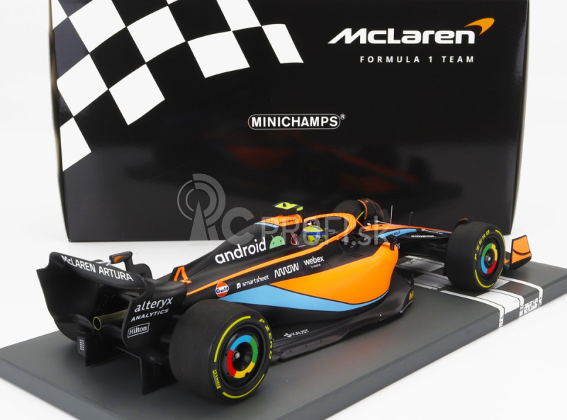 Minichamps Mclaren F1 Mcl36 Mercedes Team Mclaren N 4 Bahrain Gp 2022 Lando Norris 1:18 Oranžová svetlo modrá