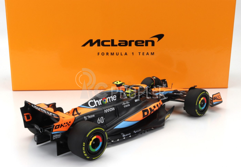 Minichamps Mclaren F1 Mcl60 Team Mclaren N 4 6th Australian Gp With Pit Board 2023 Lando Norris 1:18 Orange Black