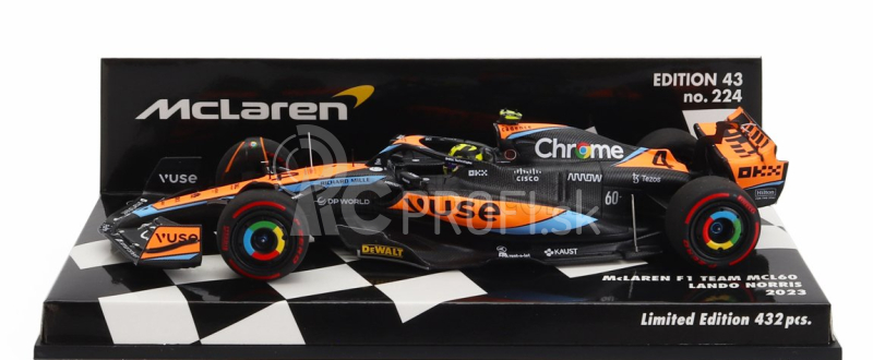 Minichamps Mclaren F1 Mcl60 Team Mclaren N 4 Bahrain Gp 2023 Lando Norris 1:43 oranžová modrá čierna